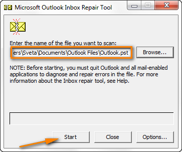 Outlook Tarafından Bozuk PST Dosyasını Onar