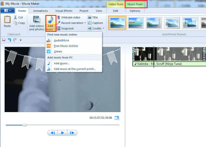 Windows Movie Maker'ı Kullanarak MP3 Windows 10'u Düzenleme
