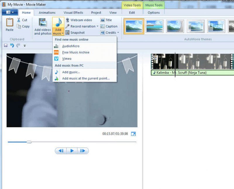 Windows Movie Maker ile Video Uygulamasına Müzik Ekleme