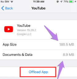 YouTube Depolama Alanında Yer Açın iOS