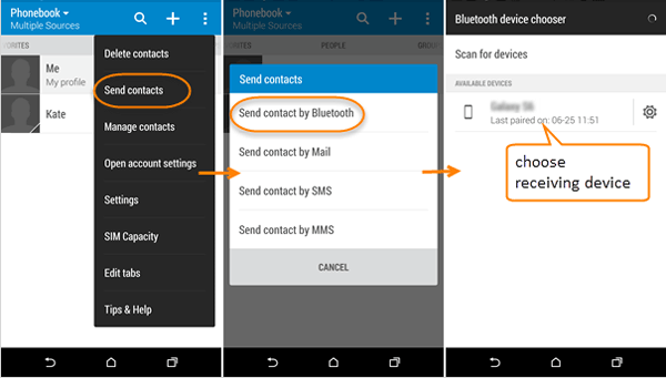 Bluetooth Kullanarak Kişileri Samsung'dan Samsung'a Aktarın