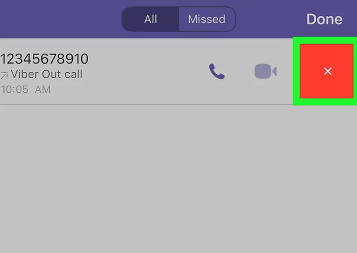 Viber Kullanarak Bireysel Çağrıları Silme