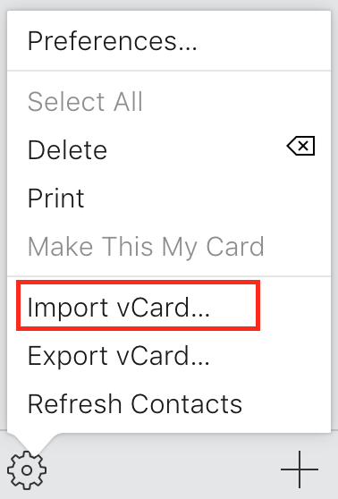 Vcard'ı İçe Aktar