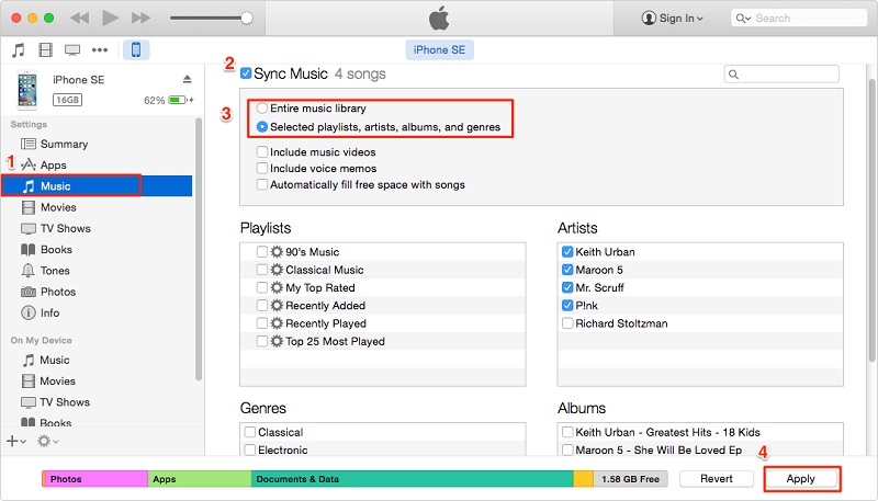 iPhone'unuzu iTunes'unuzla Eşzamanlayın