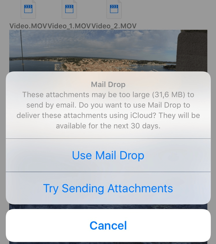 iPhone'dan Büyük Video Göndermek İçin Mail Drop Kullanma