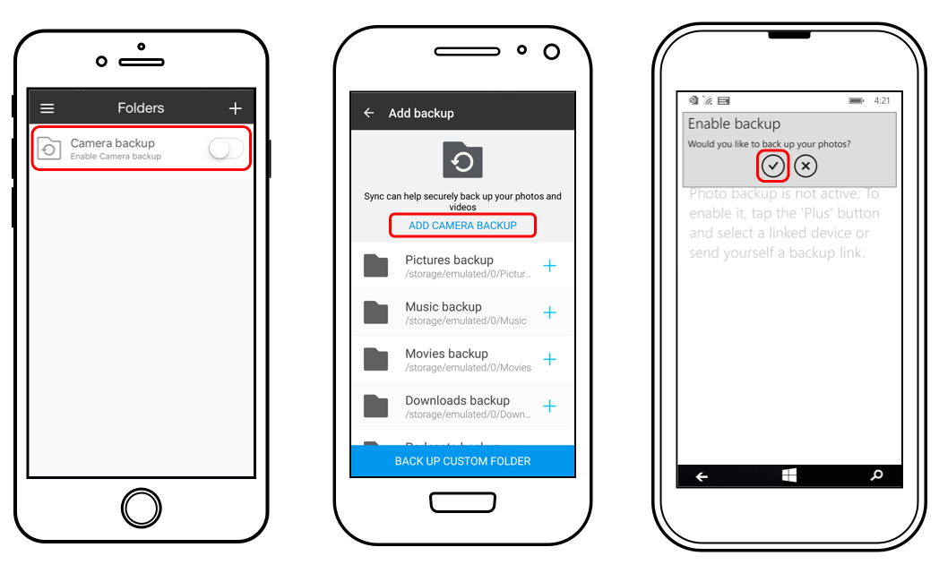 Kamera Android'inin Çalışmayan Yedeklemeyi Düzeltin