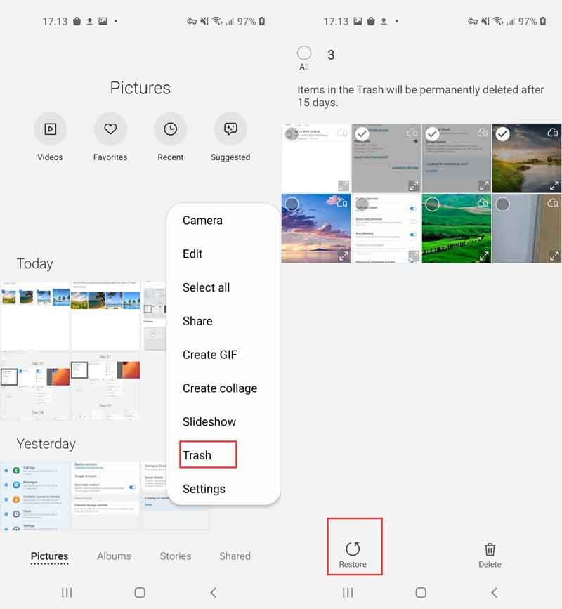 Galeri Uygulamasını Kullanarak Samsung Cihazlarında Silinen Videoları Alın