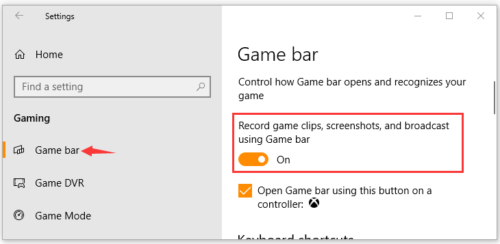 Çalışmama Sorununu Düzeltmek için Xbox Game Bar'ı Etkinleştirin
