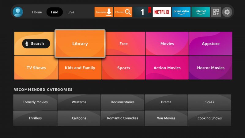 FireStick'te DVR Sekmesini Bulun