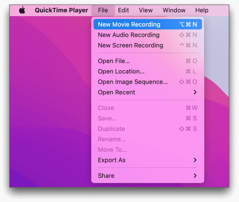 Mac Yerleşik Web Kamerası Kayıt Yazılımı - QuickTime Player
