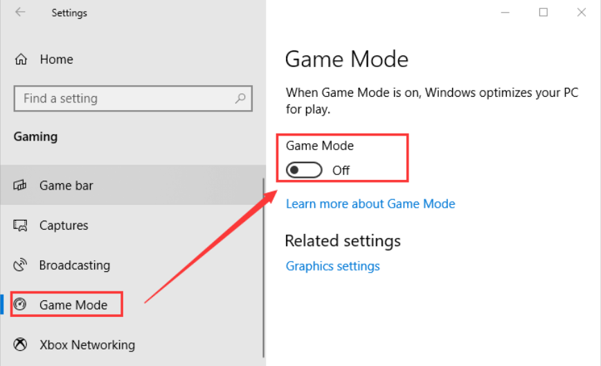 Xbox Game Bar'ın Çalışmasını Sağlamak için Oyun Modunu Etkinleştirin