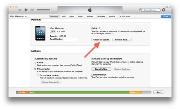 iTunes aracılığıyla iPad'i etkinleştirin