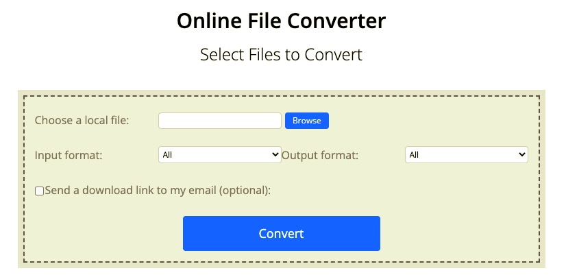 Convertfiles Web Sitesinde AVI'yi MPEG'e Dönüştür