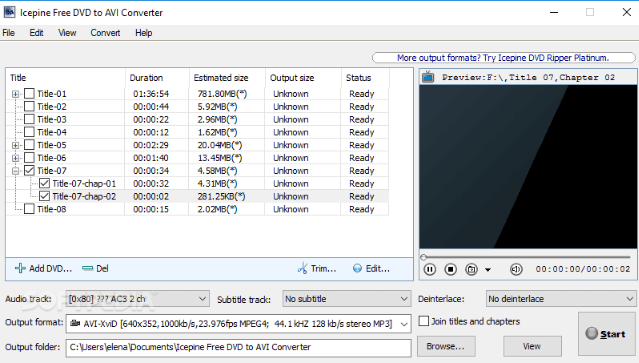Icepine Ücretsiz DVD'den AVI'ye Dönüştürücü