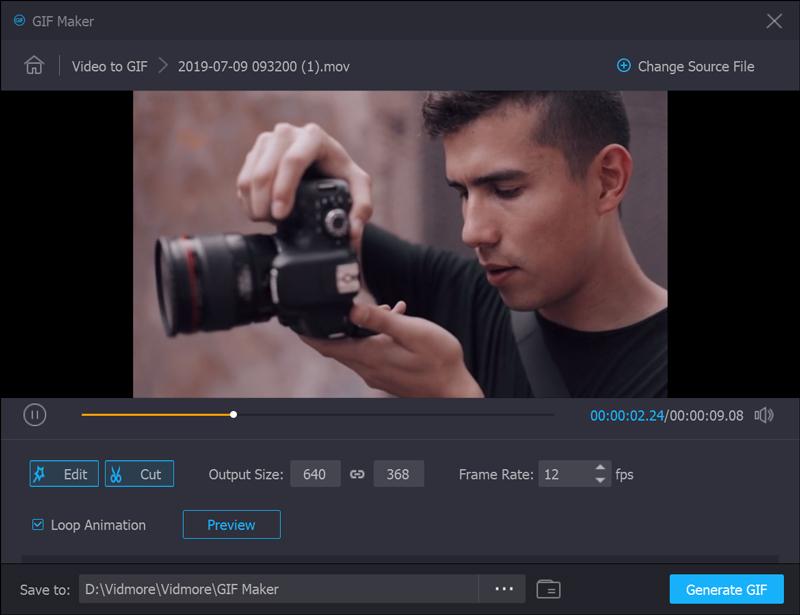 Vidmore Video Converter Kullanarak Videoyu GIF Olarak Kırpın