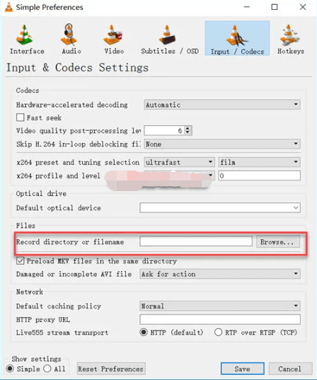 VLC'de Çıktı Videolarının Yolu Nasıl Değiştirilir