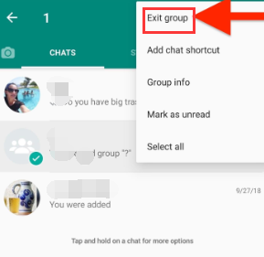 WhatsApp'ta Grup Sohbetini Sil