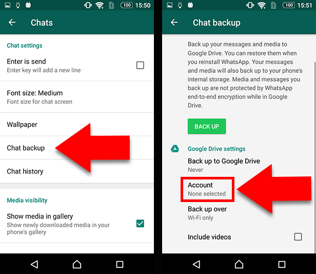 WhatsApp Mesajlarını Android'e İndirin