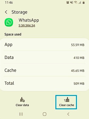 WhatsApp'ın Çalışmamasını Düzeltmek için Android'de Önbelleği Temizle