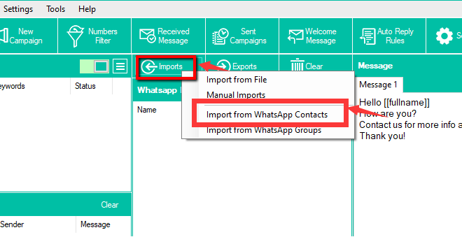 WhatBot Kullanarak WhatsApp Kişilerini Dışa Aktarma