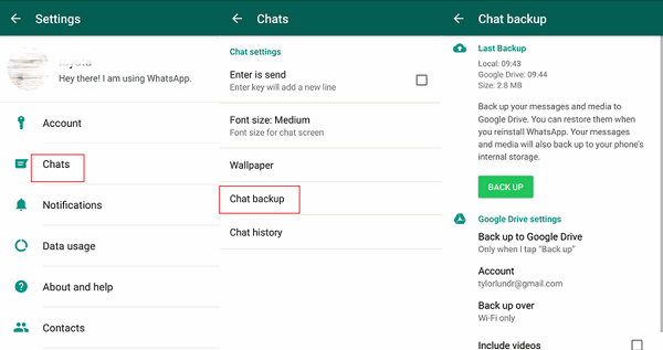 Bir Android Cihazda Whatsapp Sohbetlerini Yedekleme