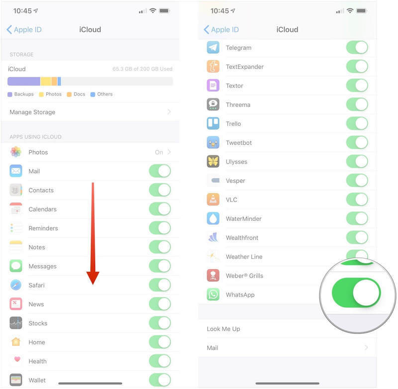 iCloud Yedekleme kullanarak WhatsApp'ı iki iPhone cihazı arasında aktarma