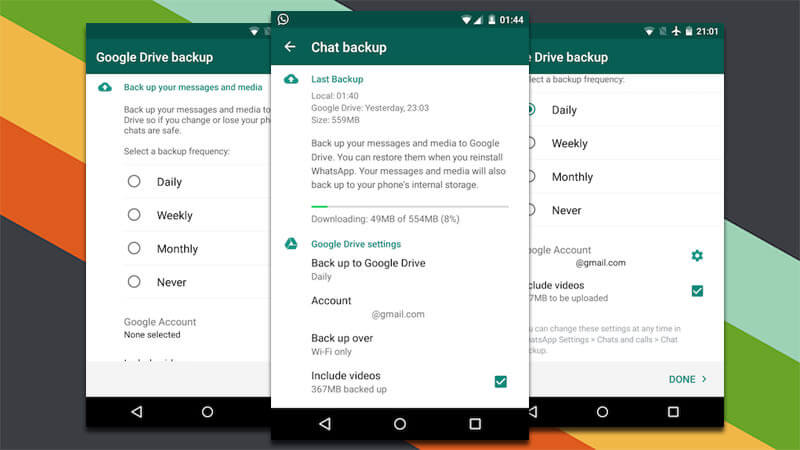 WhatsApp Mesajlarını Android'den Android'e Aktarmak için Google Drive'ı Kullanma
