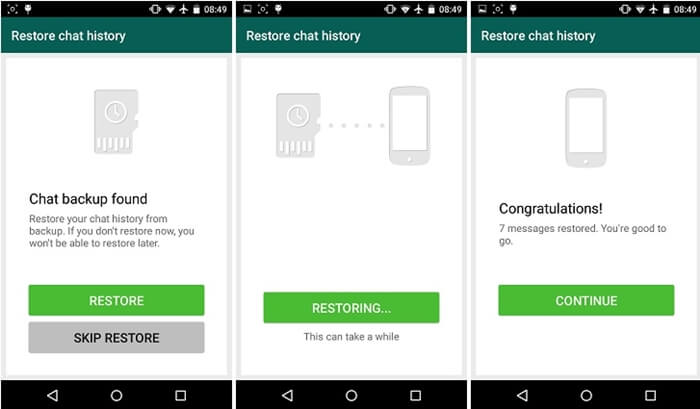 Samsung'dan Whatsapp Sohbet Geçmişini Geri Yükle