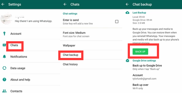 Android'deki WhatsApp Mesajlarını Manuel Olarak Google Drive'a Yedekleyin